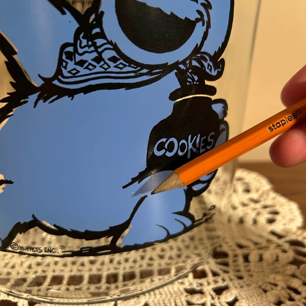 Glass Cookie Monster 'The Great Cookie Chief' Cookie Jar Muppets - Picture 2 of 6